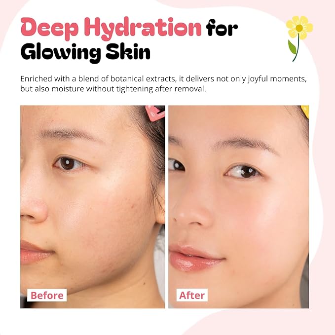 Epielle Character Face Mask Rabbit 6 Pack, Fun & Effective Korean Skin Care, Spa Party Favors, Easter Basket Stuffers, Birthday Gifts for Women, Self Care Gifts