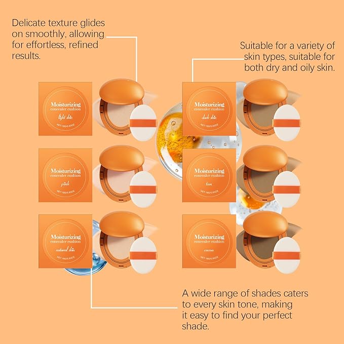 Air Cushion BB Cream Foundation 3 Shades Tinted Moisturizing Waterproof Long-lasting Nude Natural Concealer, Oil Control BB Cream Makeup (Nude)
