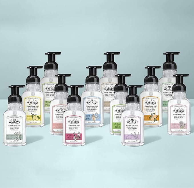 J.R. Watkins Foaming Hand Soap with Pump Dispenser, Moisturizing Foam Hand Wash, Alcohol-Free and Cruelty-Free, Pamplemousse/Grapefruit, 9 fl oz, 3 Pack