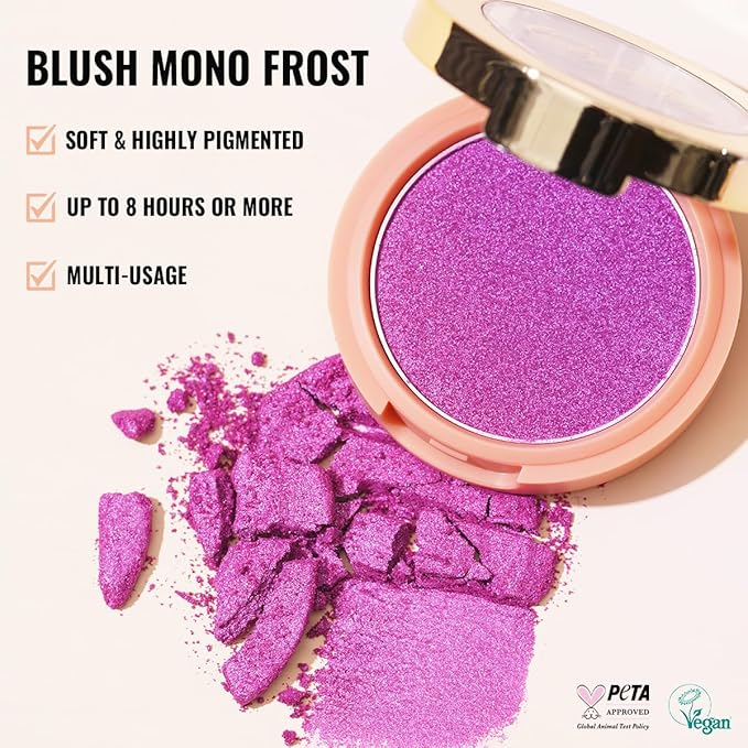 Oulac Peach Blush Makeup Fair Skin| Pigmented Powder Blush Korean Style| Natural Radiant Look| Blendable & Buildable Blush Light Skin| Vegan Cruelty-Free| 4.8g 16 Summer Time