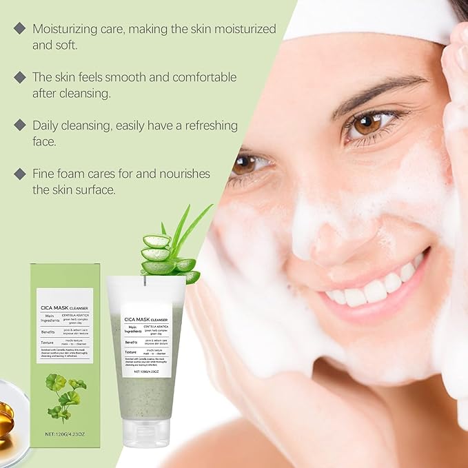 Centella Soothing Toner and Cleanser Set for Hydrating Moisturizing Skin Care, Daily Face Wash and Essence Water