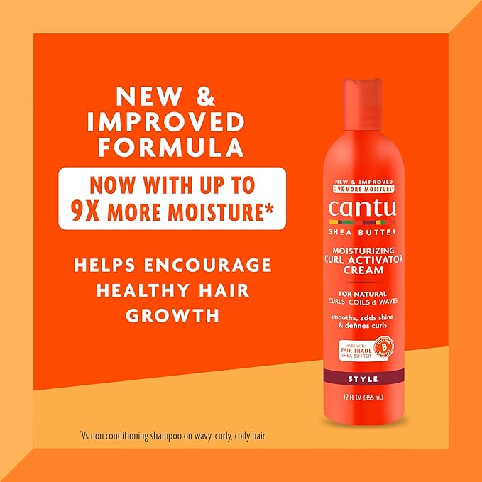 Cantu Shea Butter for Natural Hair Moisturizing Curl Activator Cream, 12 Fl Oz