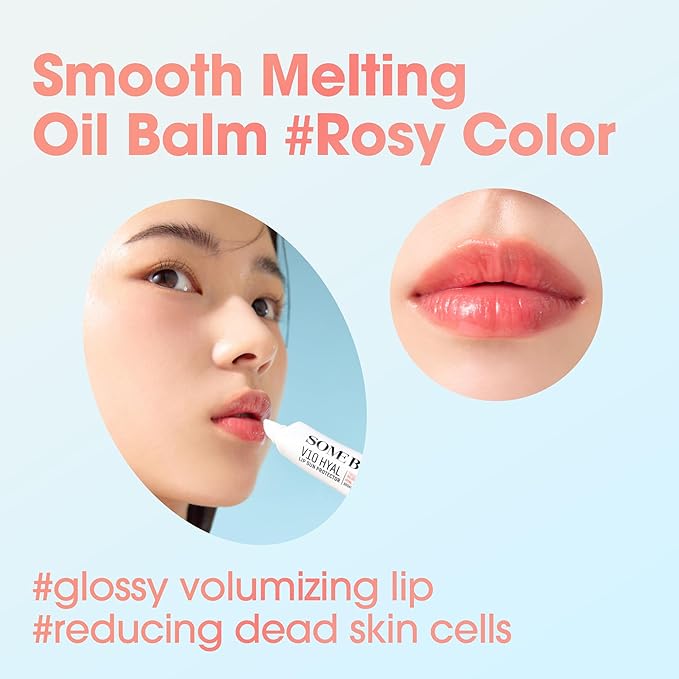SOME BY MI V10 Hyal Lip Sun Protector Rosy – Pack of 2, 0.46oz – Korean Tinted Glow SPF 15 Sunscreen Lip Balm for Dry & Sensitive Lips – Hydrating with Hyaluronic Acid & Vitamin E – Korean Skin Care