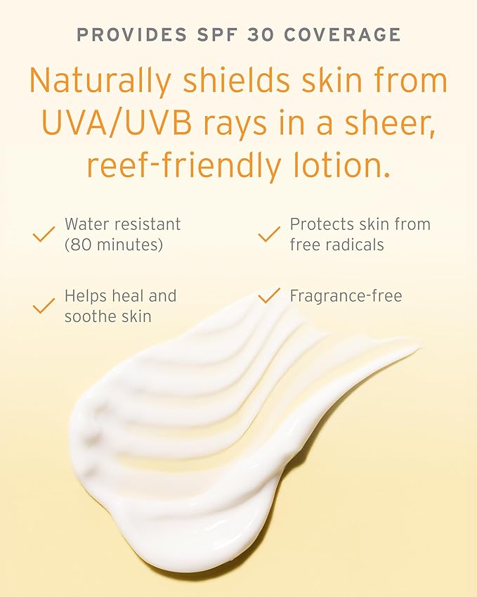 Kerstin Florian Sheer Mineral Body Sunscreen SPF 30 | Waterproof UVA/UVB Sun Protection with Natural Zinc Oxide | Reef Safe Fragrance Free Formula for Sensitive Skin to Moisturize & Protect | 6 fl oz