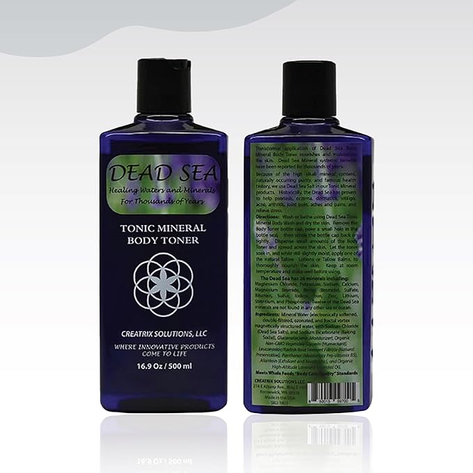 Dead Sea Skin Toner for Face and Body by Creatrix Solutions, 500 Ml- Dead Sea Tonic Mineral Body Skin Care Toner