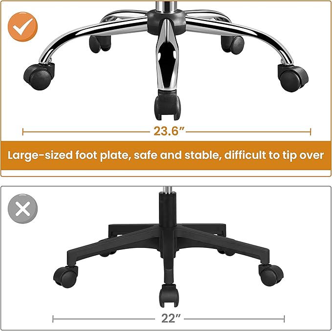 Yaheetech Boucle Desk Vanity Chair with Back Comfy Fluffy Swivel Office Chair with Wheels Adjustable Height Tilt Angle for Bedroom Ivory