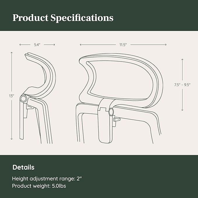 Branch Adjustable Ergonomic PRO Headrest Attachment - Only Compatible Ergonomic Chair PRO - Experience Optimal Comfort and Support - Spark