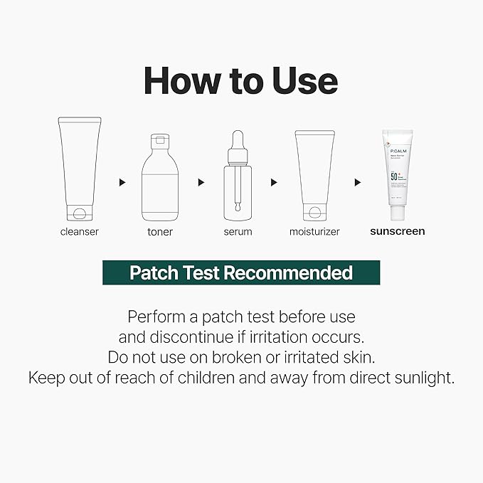 P.CALM Water Barrier Sunscreen SPF50+ PA++++ | Lightweight Hydrating Glow Sunscreen with Panthenol, No Whitecast Daily Face Sunscreen for Sensitive Skin | Korean Skincare, 50ml / 1.69 fl.oz