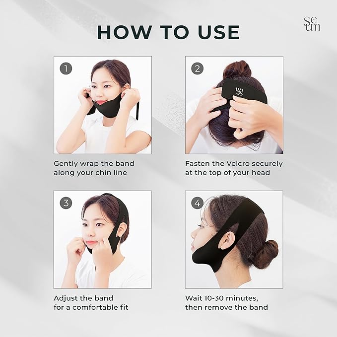 SEUM K-Beauty Korean V Line Lifting Band – Double Chin Strap,Face Lift Device,Jawline Shaper, V Line Lifting Mask,Jaw strap,Chin strap for sleeping,Best Face lifting device,Facelift device
