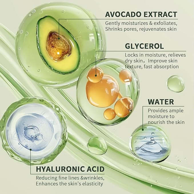 Avocado Skin Care Set, 9-In-1 Travel Skincare Kits for Hydrating & Soothing Skin, Daily Care Routine Kit with Avocado, Anti Aging Facial Kit for Women, Reduces Acne, Fine Lines & Wrinkles.