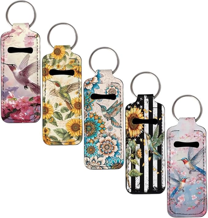 Pensura Chapstick Holder Keychain Fashion 5 Pcs Car Keychain Holder Portable Chapstick Holder Keep from Scratched and Dust