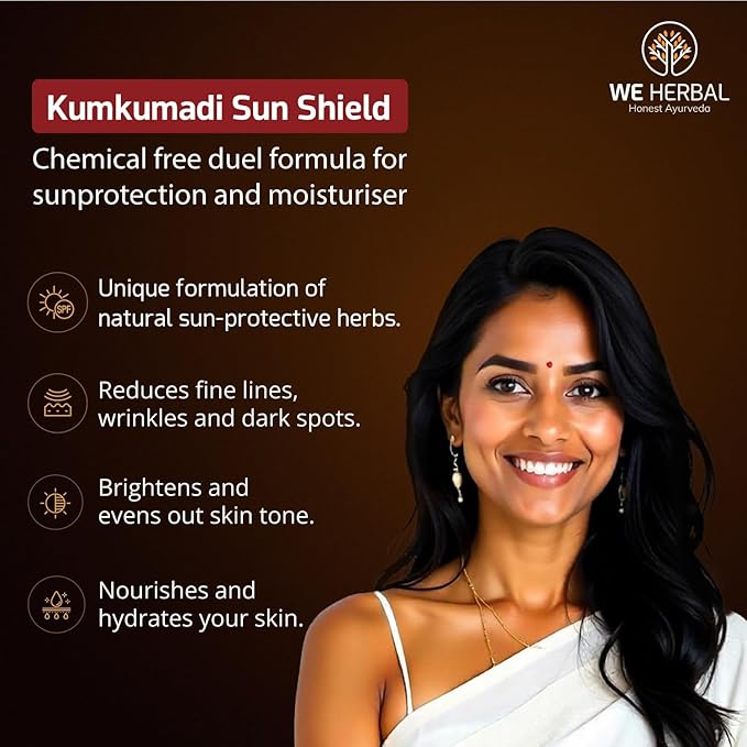Kumkumadi Ayurvedic Sunscreen for Face & Body with Saffron, Aloe Vera & Licorice – Lightweight Non-Greasy Sun Protection, No White Cast, Daily Moisturizing Sunscreen – 100 g
