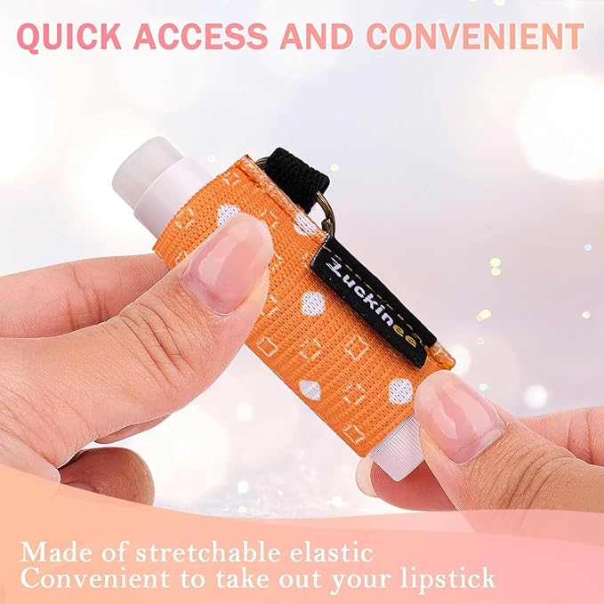 6PCS Lip Balm Holder Keychain, Christmas Stocking Stuffers Gifts, Lip Gloss Holder Key Chains Women Cute Lipstick Holder Lip Balm Pouch Keychain Compatible with ChapStick,Burt's Bees,LANEIGE,Aquaphor