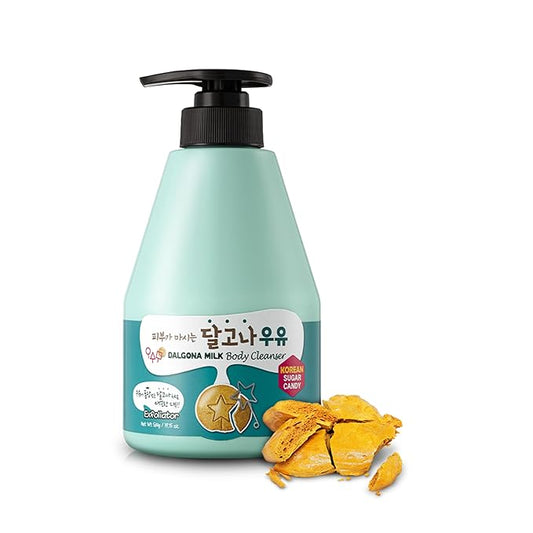 Kwailnara Dalgona Sugar Cookie Milk Body Wash (19.75 Fl Oz) – Korean Body Cleanser for Exfoliated & Refreshed Skin | Milk Protein, Royal Jelly & Black Sugar | Paraben-Free with Gentle Bubbles