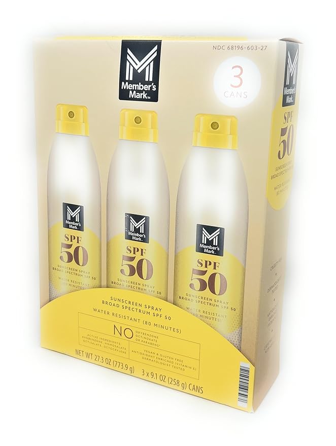 Member's Mark Sunscreen Spray Set SPF 50-9.1oz - 3 bottles