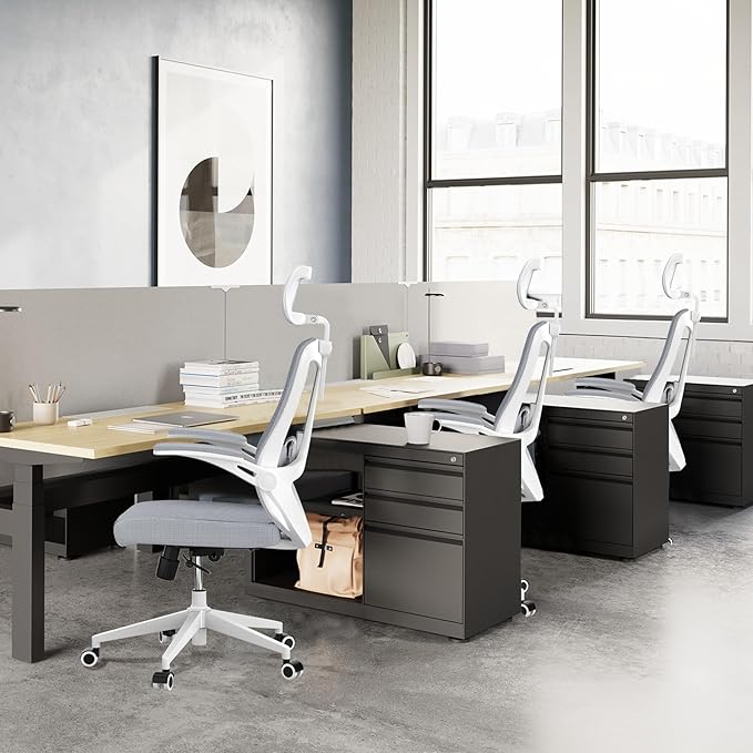 Ergonomic Office Chair Desk Chair - Mesh Computer Chair with 360° Swivel Wheels, Adjustable 90-130° Recline & Lumbar Support for Home Office, Supports up to 350lbs