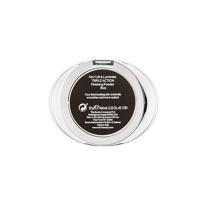 No7 Lift & Luminate Triple Action Powder - Rich - Pressed Makeup Setting Powder for Face - Compact Setting Powder Reduces the Appearance of Fine Lines & Enhances Glow (10g)