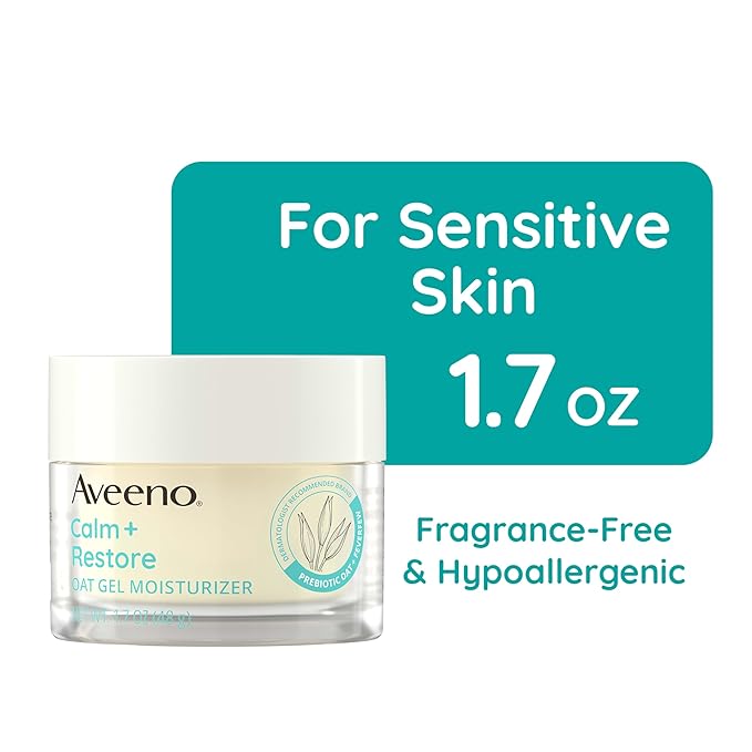 Aveeno Skin-care Superstars Gift Set with Calm + Restore Oat Gel Facial Moisturizer, Daily Moisturizing Body Oil Mist, & Therapeutic Shave Gel for Smooth Skin, 3 items
