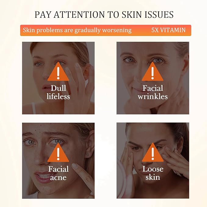 5X Vitamin C Serum for Face 30ml,Hydrating Face Essence,Hyaluronic Acid, Centella For Dull Facial Skin,Uneven Tone,Fine Lines,Pores, Dry Skin, Morning & Evening Skincare Women Gift