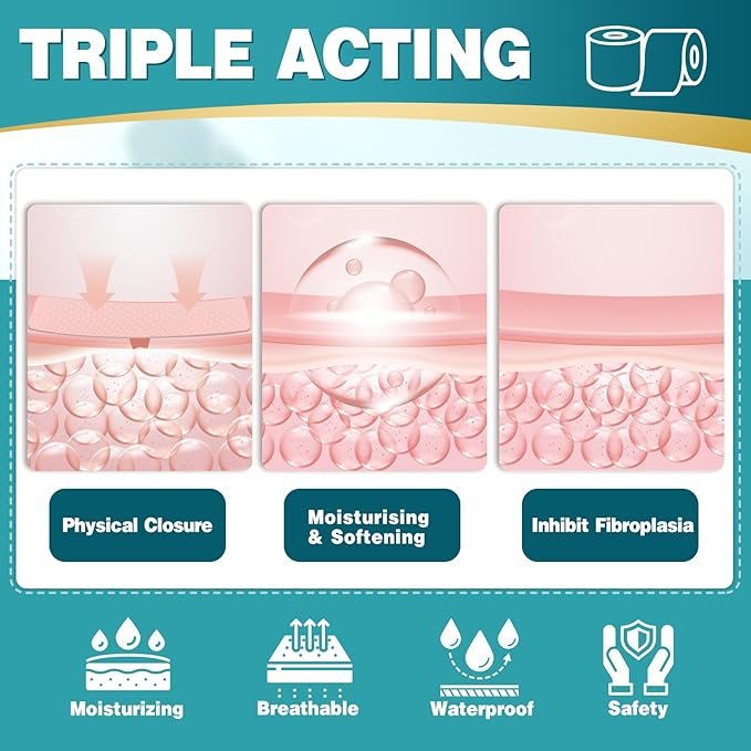 Arme Silicone Scar Tape, Silicone Scar Sheets for Surgical Scars(1.6"x180" Roll-4.6M), Medical Grade Scar Tape Reusable Sheets for Scar Treatment, Soft Scars Tapes for C-Section Keloid Tummy Tuck