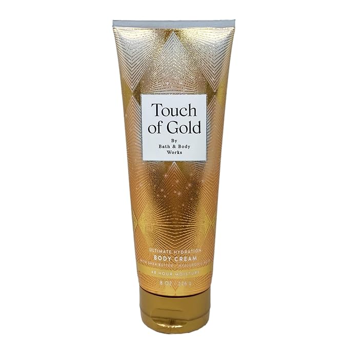 Bath & Body Works Touch Of Gold Fragrance Mist and Body Cream Duo Set with a Natural Oats Bar Soap - Full Size