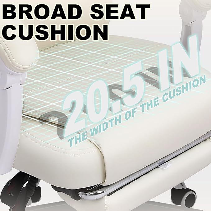 Misolant Big and Tall Office Chair with Footrest, High Back Desk Chair with Linkage Armrest, 90-155° Recline Executive Computer Chairs with Adjustable Height for Home