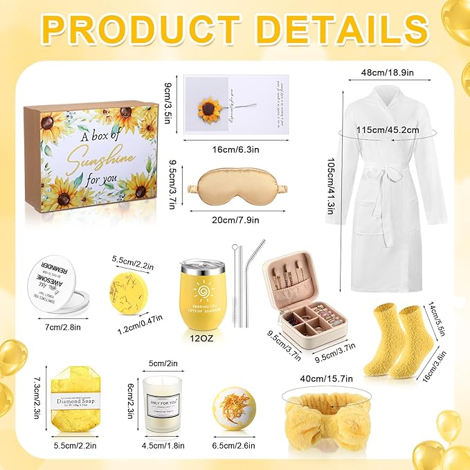 Nuogo 13 Pcs Birthday Gifts for Women Spa Basket Set for Women Mother's Day Gifts Mirrors Socks Steamers Jewelry Case Bath Robe Mom Nurse Girlfriend Wife