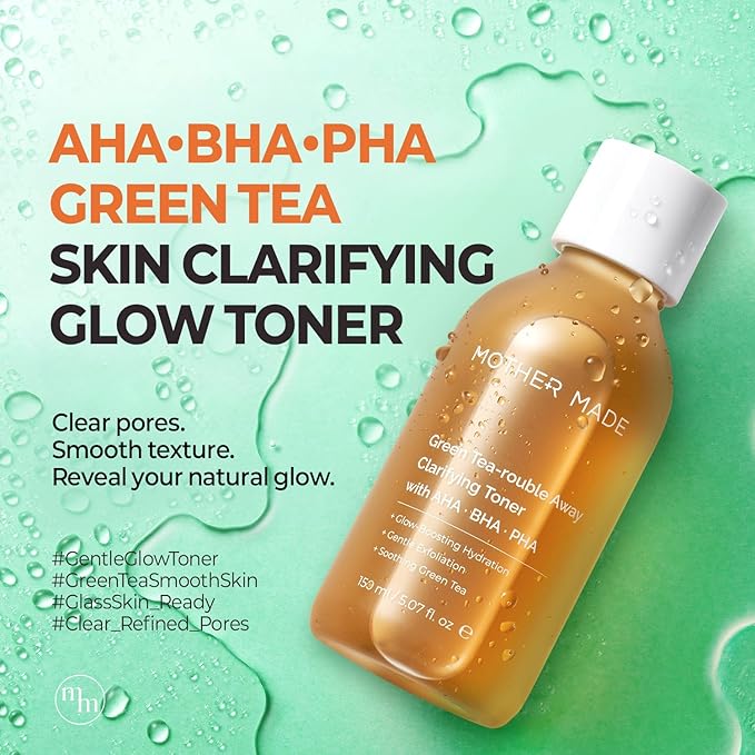 MOTHER MADE Green Tea-Rouble Away Clarifying Toner with AHA BHA PHA 150 ml