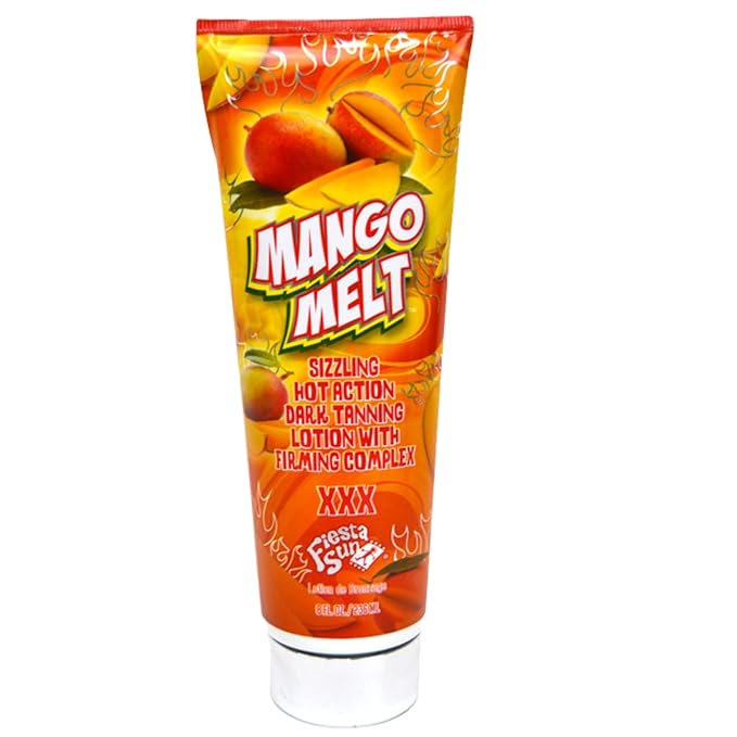 Mango Melt Sizzling Hot Action Dark Tanning Lotion, 8 fl oz, For Indoor or Outdoor Sunning