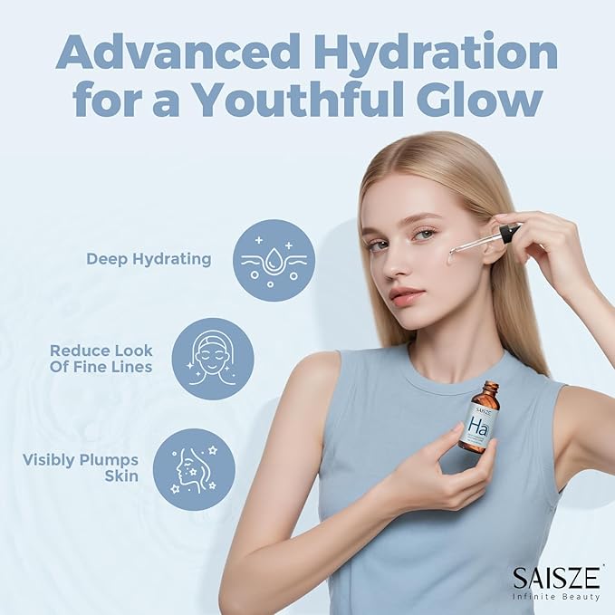 Hyaluronic Acid Serum, Hydrating and Moisturizing for Dry Skin, Anti Aging Skin Care Facial Serums, Gifts for Women, Teen Girl Gifts Trendy Stuff, 60ml