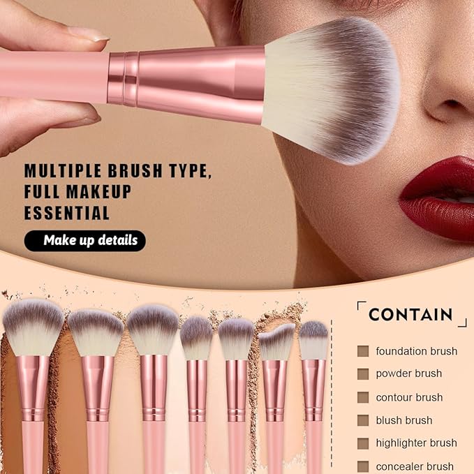 Professional Comfort Makeup Tool Set, 54pcs/set Brush & Today Sponge & Powder Puff & Headband & Brush Cleaning Bowl, Multi-sue Facial Makeup & Cleansing Accessories (pink)