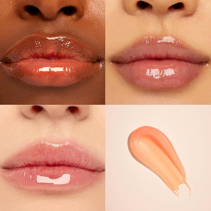 Lip Glowy Balm Strawberry: Lip Gloss Hydrate and Nourish with Natural Strawberry Extracts& Hyaluronic Acid Complex for Softening and Plumping Finish, Travel Size for Men and Women