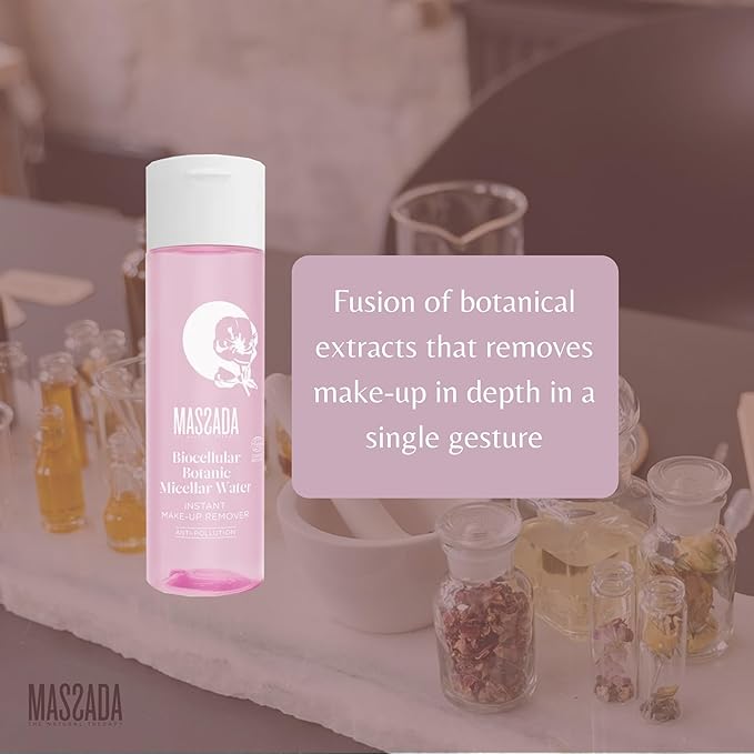Massada Biocellular Botanic Micellar Water – Deep Cleansing & Makeup Removal | Chamomile, Calendula & Rose | Soothes & Softens Skin 6.7 fl. oz