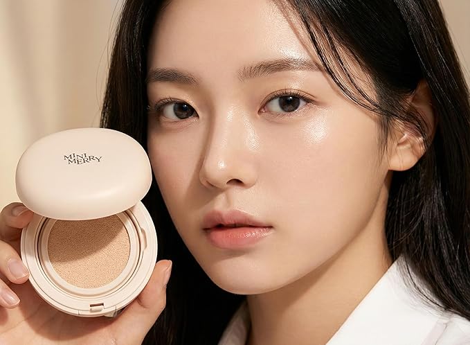Minimerry Long Wear Cushion Foundation #19 PURE 13 g / 0.45 oz, Matte Finish Korean Makeup, Full Coverage & Semi Matte, 5 Shades for All Skin Tones