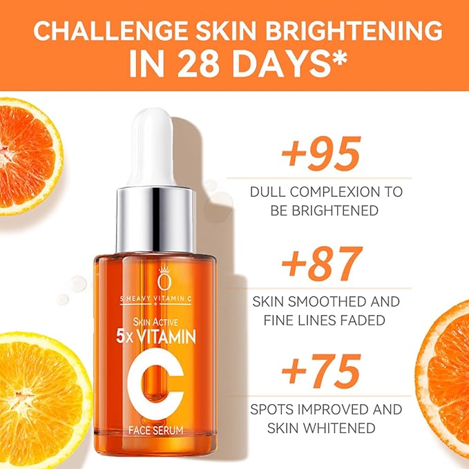 5X Vitamin C 20% Serum for Face with Hyaluronic & Amino Acids - Boost Skin Collagen, Hydrate & Plump Skin, Anti Aging & Wrinkle Facial Serum, All Skin Types, 30 ML / 1.0 Fl Oz (Vitamin C Serum)