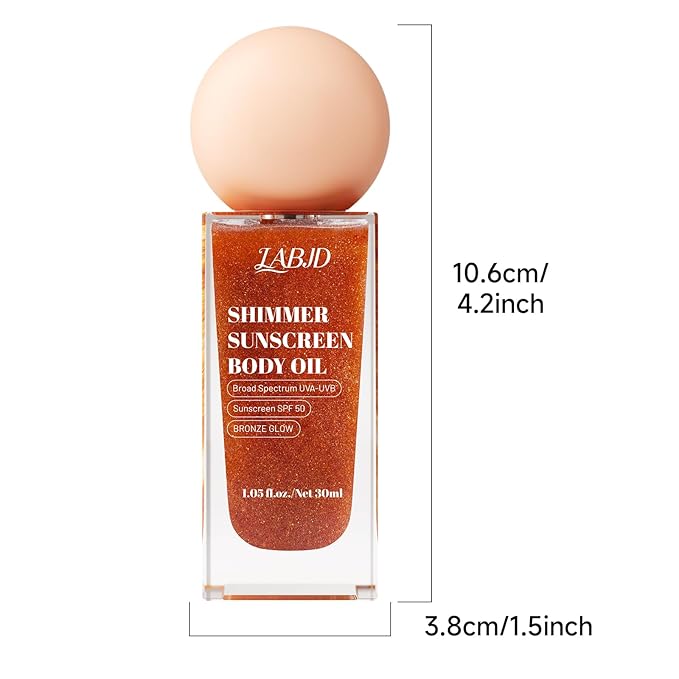 Sun Shield Body Glow, Broad Spectrum SPF 50, Infused with Shimmering Body Oil, Lightweight Shimmering Gel Texture Absorbs Quickly, Hydrates, Brightens, Non Sticky, Glowing Results, Bronze (2)