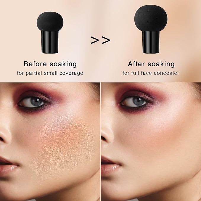 Mushroom Head Air Cushion CC Cream - BB Cream Face Makeup for Mature Skin, Moisturizing Cover Balm Foundation & Long-Lasting Color Correcting Concealer, Even Skin Tone for All Skin (Buff Beige)