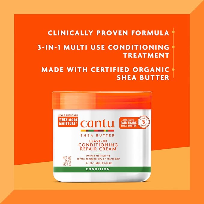 Cantu Leave-In Conditioning Repair Cream with Shea Butter, 16 oz (Pack of 12)