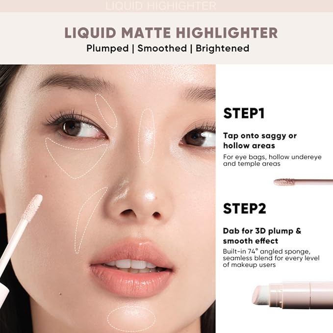 JUDYDOLL Liquid Contour & Highlighter, Face Sculpting Liquid Highlighter & Contour With Brush, Anti-Smudge & Brightening, Long-Lasting, Sculpts for Skin with Warm Undertone (02 Warm Cocoa Brown)