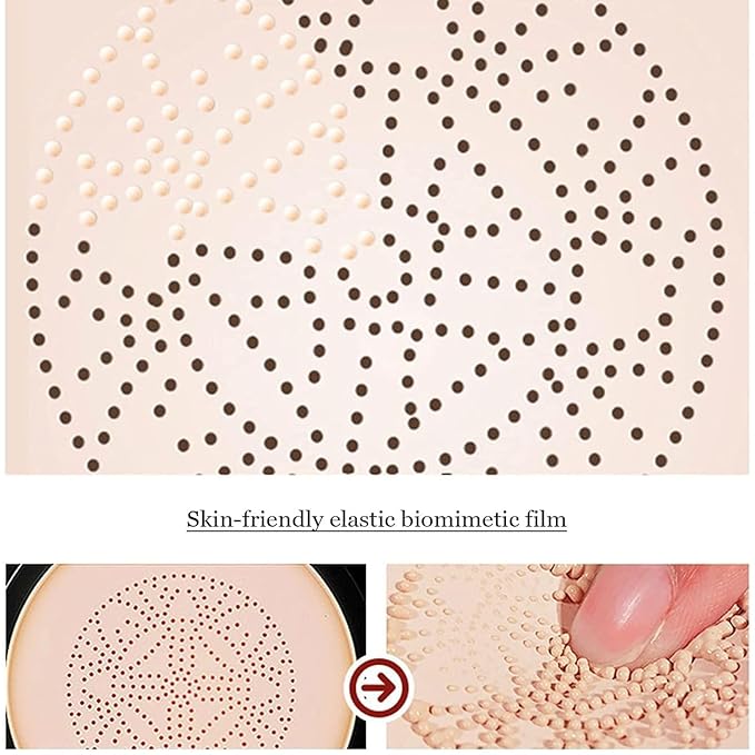 Mushroom Head Air Cushion BB Cream,Concealer Lasting Nude Makeup Moisturizing Pigment CC Liquid Foundation, Even Skin Tone Makeup Base Primer（Natural）