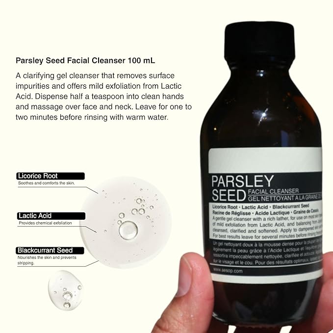 Aesop Parsley Seed Anti-Oxidant Skin Care Kit – Cleanser, Toner & Intense Serum Set | Anti-Aging Hydration & Urban Defense | For All Skin Types