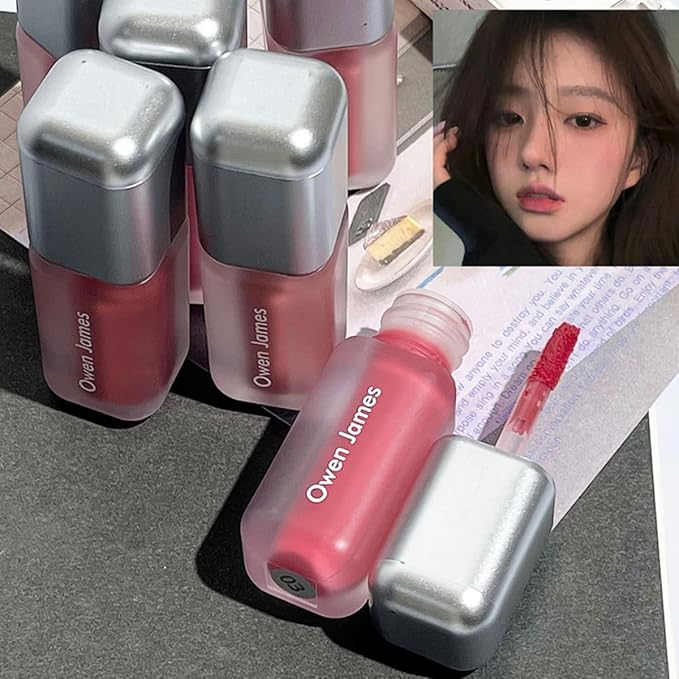 4 Colors Matte Liquid Lipstick Set,Velvet Smooth Korean Lip Gloss,Waterproof Non-Stick Cup Long Lasting Lip Clay,Matte Nude Lip Stain Makeup Gift Kit for Women
