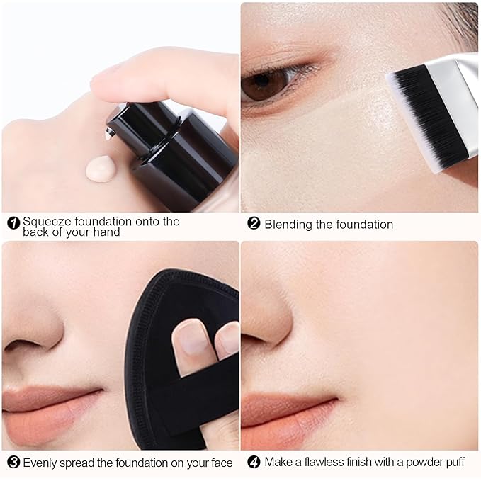 New Upgrade Flat Foundation Brush,Korean Makeup Brush Spatula Facial Brush for Liquid Foundation,Premium Face Makeup Brush for Blending Cream