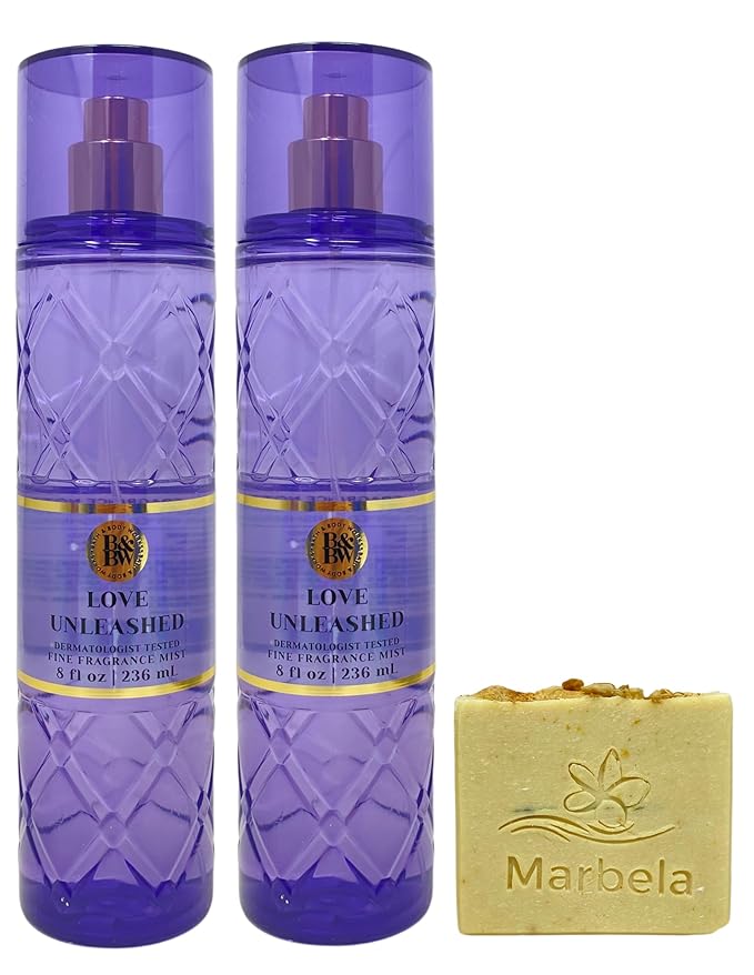 Bath & Body Works Love Unleashed 2 Fine Fragrance Mists with a Perfectly Peeled Bar Soap