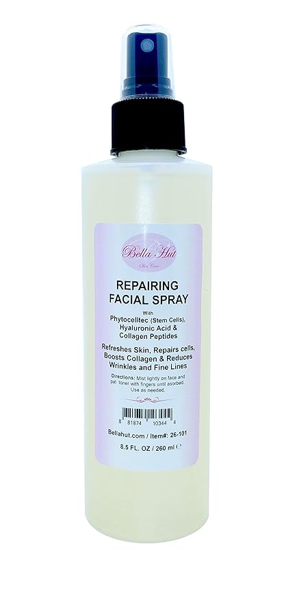 Bellahut Repairing Facial Mist Toner Spray with PHYTOCELLTEC (Stem Cells), HYALURONIC ACID, TRIPEPTIDE-29 COLLAGEN PEPTIDE, Helps Refresh Skin, (16 Ounce)