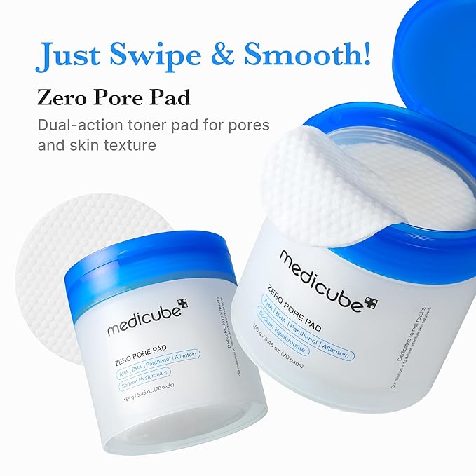 medicube Deep Clean to Deep Glow Set: Age-R Booster Pro (Black) and Zero Pore Pads 2.0 | Gifts for Women