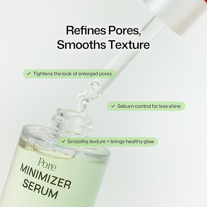 HAPA KRISTIN Pore Minimizing Serum, Korean Skincare Pore Tightening & Sebum Control for Oily and Sensitive Skin, Niacinamide + Bakuchiol, Centella Hydrating Soothing for Smoother Texture, 1.01 fl oz