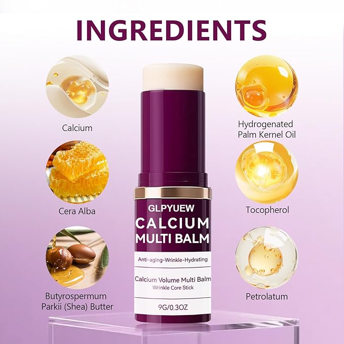 Cemenrete Calcium Multi Balm, Korean Collagen Moisturing Stick,Calcium Volume Multi Balm, Wrinkle Core Stick, cemenrete calcium multi balm anti-aging, sagging, wrinkles (Pack of 1)