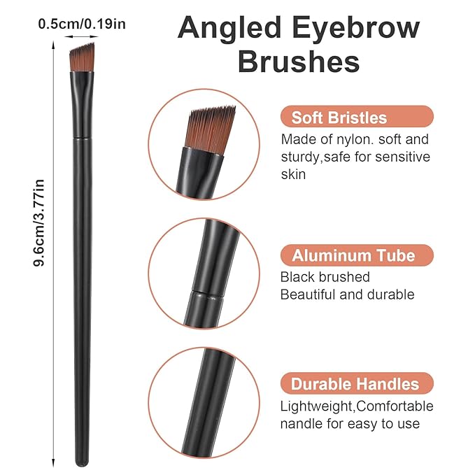 300PCS Disposable Angled Eyebrow Brushes, Bulk Brow Tint Brushes, Eye Makeup Brush Eyeliner Brush Tinting Flat Tapered Eyebrow Concealer Brush for Women Girls Salon Beauty Cosmetic Tool