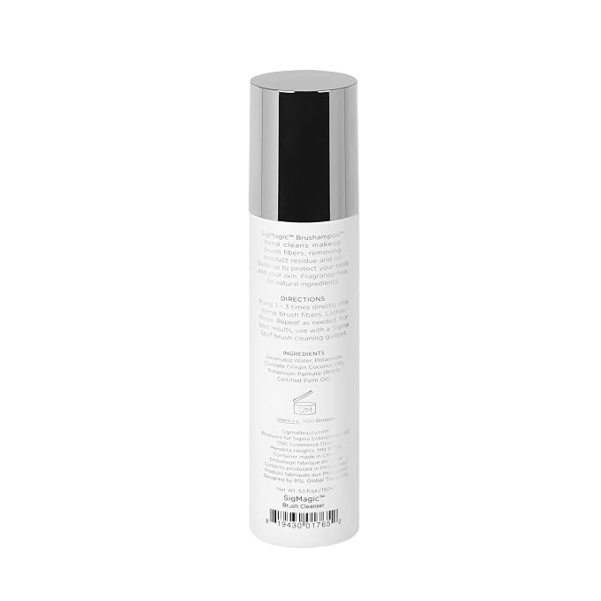 Sigma Beauty Sigmagic Brushampoo Liquid - Professional Grade Cleaner Solution for Makeup Brushes & Sponges to Remove Makeup Residue (5.1 FL Oz)